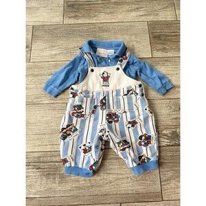 First Impressions Vintage 12 Month 2 Piece Floral Outfit Sports Dog